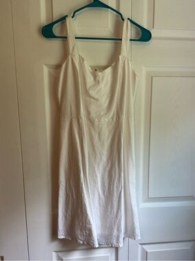Simple White Gap Sleeveless linen blend  Sundress with Pockets - Size small